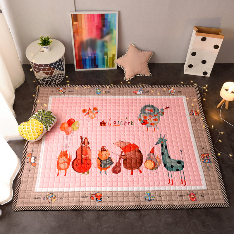 Avtoit | Cute Cartoon Rug Bright Color Animal Indoor Rug Washable Non-Slip Area Carpet for Daycare