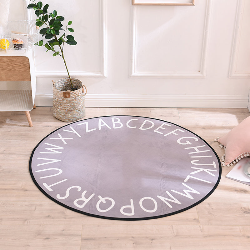Avtoit | Pastel Alphabet Rug Synthetic Children Area Carpet Non-Slip Underlay Carpet for Children's Room