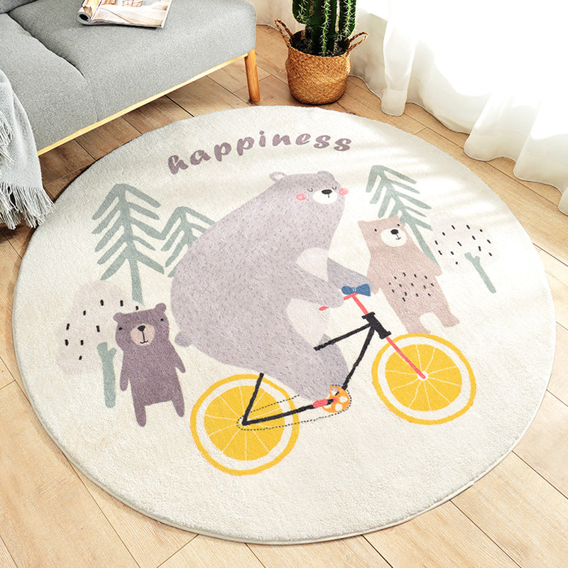 Avtoit | Beautiful Kids Style Rug Soft Color Animal and Word Pattern Carpet Pet Friendly Non-Slip Rug for the Children's Room