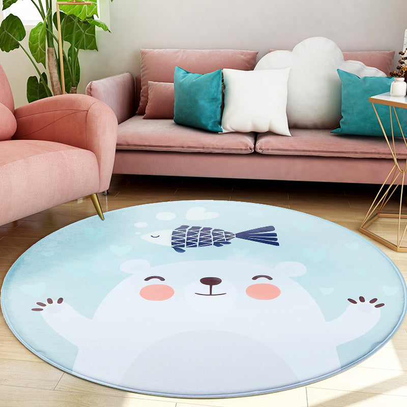 Avtoit | Cartoon Kids Room Rug Soft Color Wild Animal Rug Synthetic Anti-Slip Back Area Rug