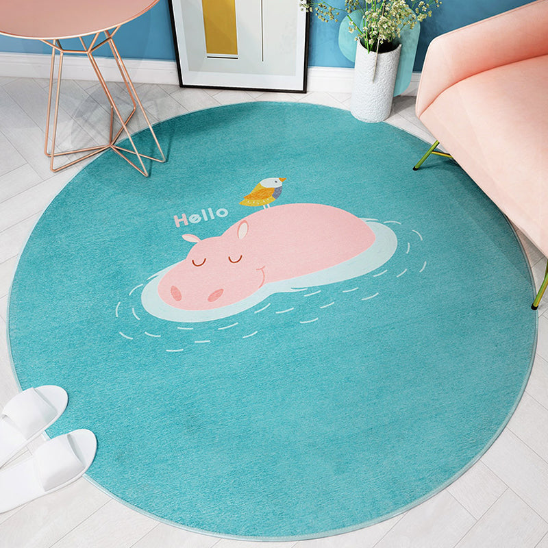 Avtoit | Cartoon Kids Room Rug Soft Color Wild Animal Rug Synthetic Anti-Slip Back Area Rug