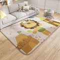 Avtoit | Multicolor Wild Animal Rug with Writings Polyester Cartoon Rug Pet Friendly Non-Slip Mat Rug for Kids Room