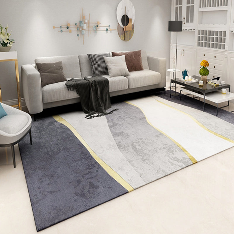 Avtoit | Steampunk Living Room Carpet Dark Color Line Art Abstract Carpet Polyester Non-Slip Background Carpet for Living Room