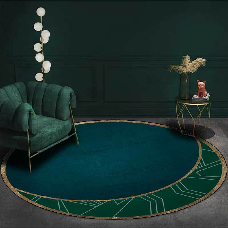 Avtoit | Modern living room carpet in green color box moon print carpet polyester machine washable carpet