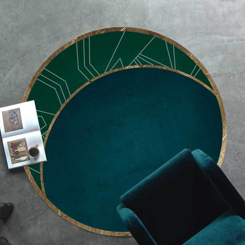 Avtoit | Modern living room carpet in green color box moon print carpet polyester machine washable carpet