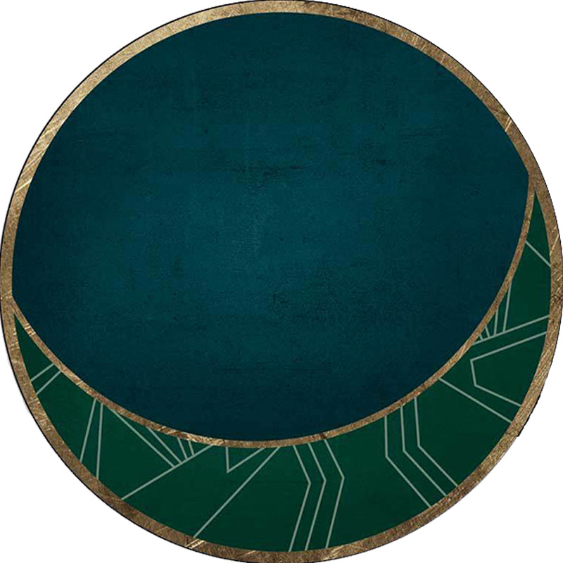 Avtoit | Modern living room carpet in green color box moon print carpet polyester machine washable carpet