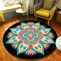 Avtoit | Fancymandala-Rug Dark Color Moroccan Rug Polyester Pet-Friendly Rug for Living Room