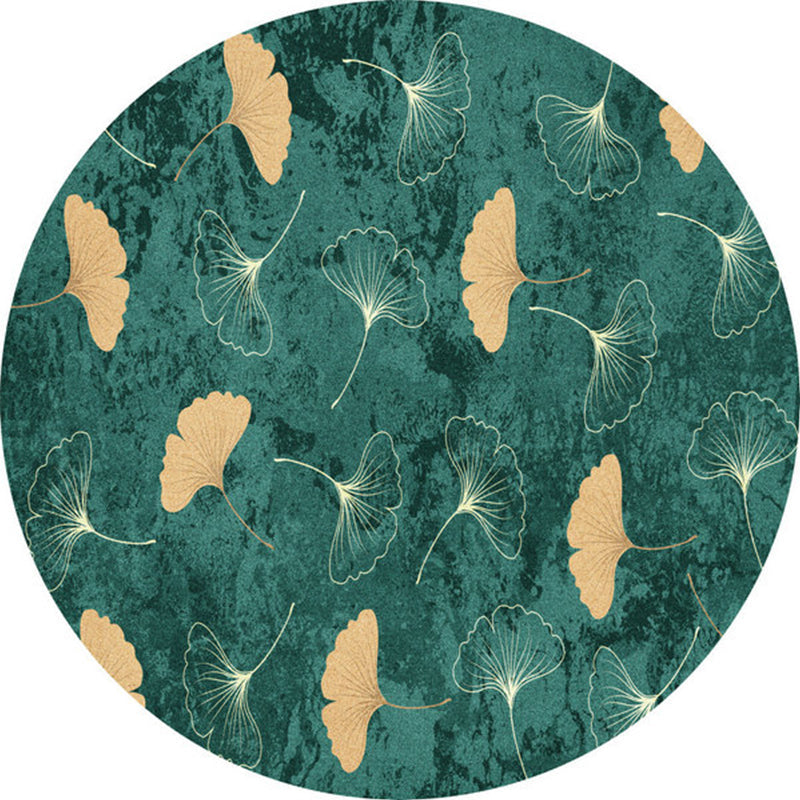 Avtoit | Green Tropical Carpet Polyester Ginkgo Leaf Print Carpet Non-Slip Rug Easy Maintenance Carpet for Home
