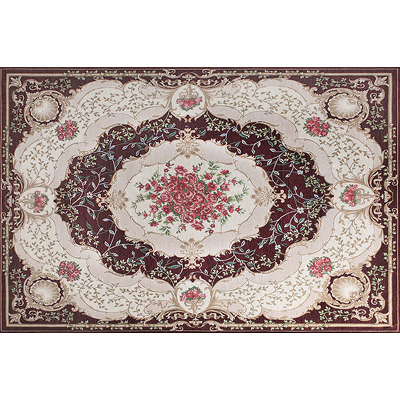 Avtoit | Blossom Pattern Carpet Polyester Retro Carpet Anti-Slip Carpet Machine Washable Indoor Carpet for Bedroom