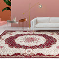 Avtoit | Blossom Pattern Carpet Polyester Retro Carpet Anti-Slip Carpet Machine Washable Indoor Carpet for Bedroom