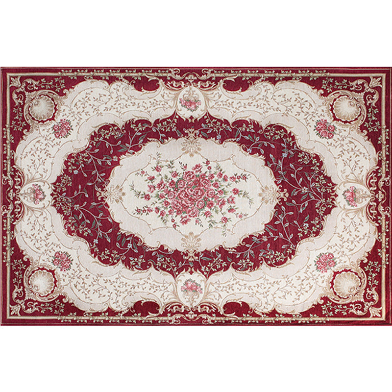 Avtoit | Blossom Pattern Carpet Polyester Retro Carpet Anti-Slip Carpet Machine Washable Indoor Carpet for Bedroom