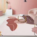 Avtoit | Modern Abstract Carpet Pink Polyester Area Rug Pet Friendly Washable Non-slip Back Area Rug for Living Room