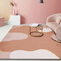 Avtoit | Minimalist Living Room Rug Multicolor Color Block Rug Polyester Non-Slip Backing Pet Friendly Washable Area Rug
