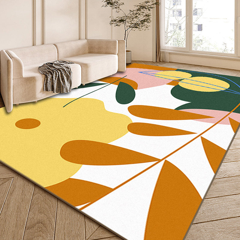 Avtoit | Modernist Color Block Carpet Multi-Color Polyester Area Rug Washable Non-Slip Back Indoor Rug for Drawing Room