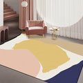 Avtoit | Modernist Color Block Carpet Multi-Color Polyester Area Rug Washable Non-Slip Back Indoor Rug for Drawing Room