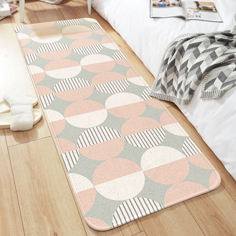 Avtoit | Unique Colorblock Striped Pattern Rug Multicolor Modern Carpet Polyester Washable Non-Slip Rug for Bedroom