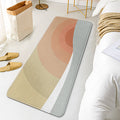 Avtoit | Casual Multi Colored Modernism Carpet Polyester Swirl Stripe Pattern Carpet Washable Pet Friendly Non-Slip Carpet for Bedroom