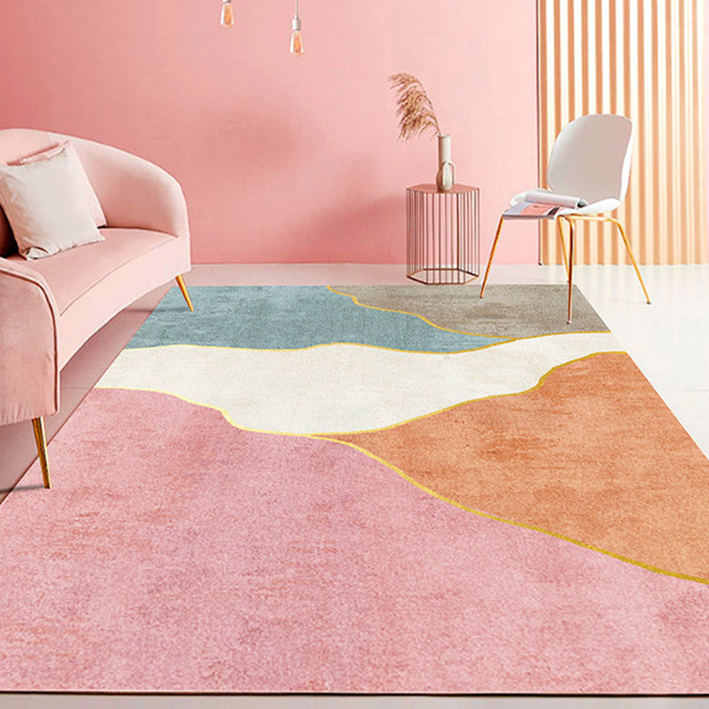 Avtoit | Novelty Style Colorful Area Rug with Color Block Design Pet Friendly Polyester Rugs for Room