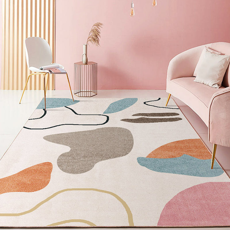 Avtoit | Color Block Design Novelty Style Colorful Area Rug Pet Friendly Polyester Rugs for Living Room