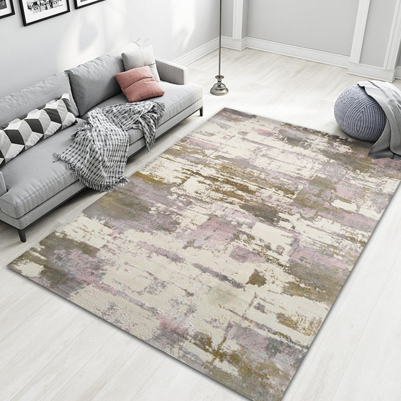 Avtoit | Industrial Style Rug with Colorful Cement Pattern for Indoor Pet-Friendly Polyester Area Rug