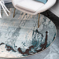 Avtoit | Circular Industrial Style Carpet with Multicolor Cement Pattern Pet Friendly Polyester Carpet for Room