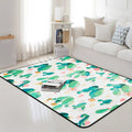 Avtoit | Kids Children's Room Carpet in Pink and Green Botanical Cactus Print Carpet Polyester Stain-Resistant Area Rug
