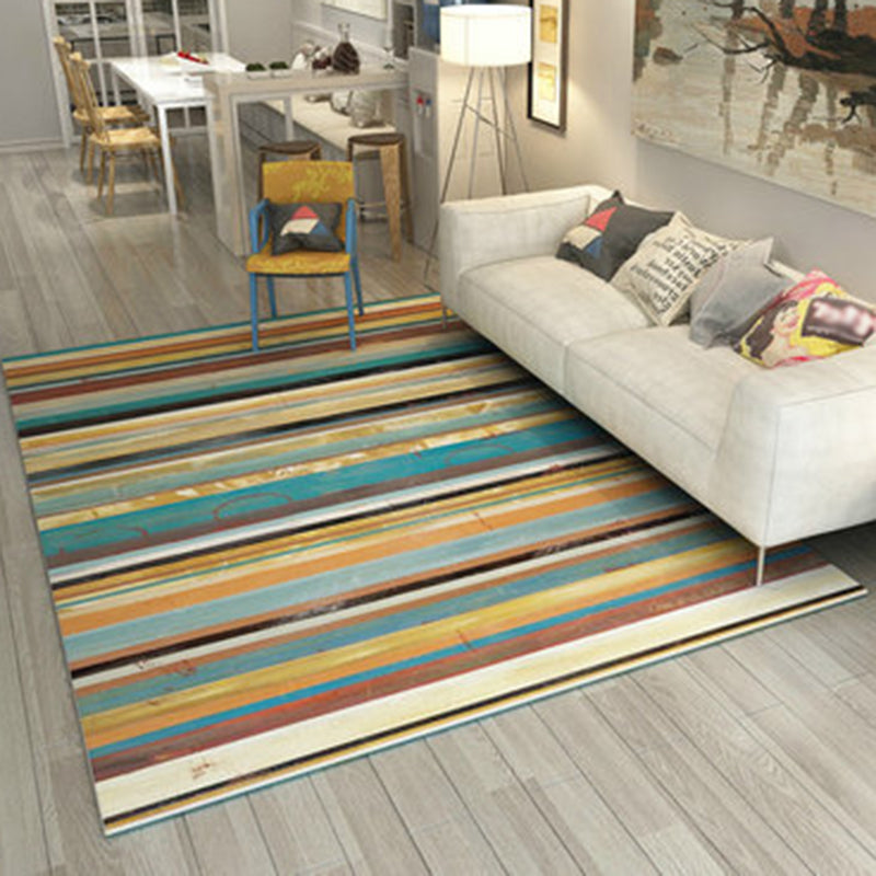 Avtoit | Multicolored Bedroom Carpet Novelty Striped Pattern Carpet Polyester Washable Carpet