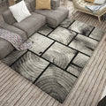 Avtoit | Novelty Geometry Grain Print Rug in Grey Polyester Rug Washable Rug for Home Decoration