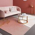 Avtoit | Pink and White Bedroom Rug Novelty Color Block Pattern Rug Polyester Washable Area Rug