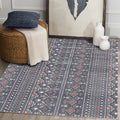 Avtoit | Indian Tribal Indoor Carpet Striped Diamond Geometric Synthetic Stain Resistant Power Loom Area Rug for Living Room