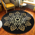 Avtoit | Retro Black-White Southwest Carpet Polyester Tribal Carpet Washable Carpet for Living Room