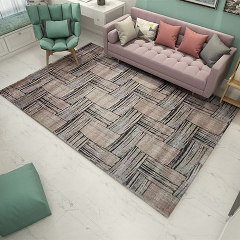Avtoit | Novelty Living Room Rug in Brown Rectangular Print Rug Polyester Washable Rug
