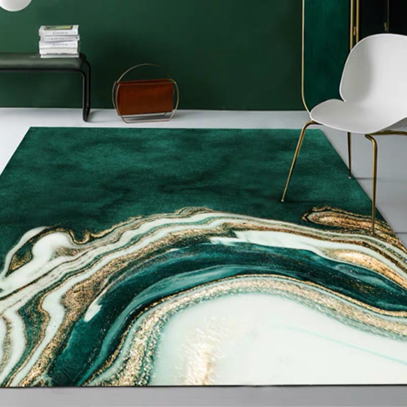 Avtoit | Large Bedroom Rug Modern Abstract Marble Pattern Area Rug Polyester Washable Rug