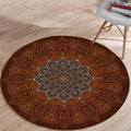 Avtoit | Stylish Floral Pattern Carpet Brown Persian Carpet Flannel Non-Slip Backing Washable Carpet for Living Room