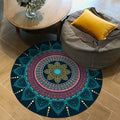Avtoit | Moroccan Floral Pattern Rug Pink and Blue Flannel Rug Machine Washable Non-Slip Rug for Bedroom