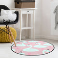 Avtoit | Pink Children's Room Carpet Children's Animal Unicorn Swan Flower Heart Pattern Carpet Polyester Pet-Friendly Carpet