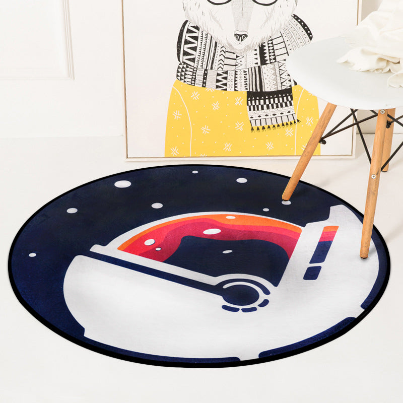Avtoit | Stylish children's rug in blue space pattern rug polyester washable rug for the children's room