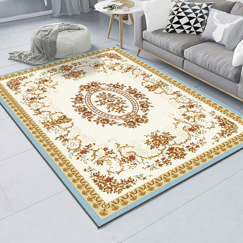 Avtoit | American controlled pattern carpet with striped multicolor polyester machine washable non-slip area rug for bedroom