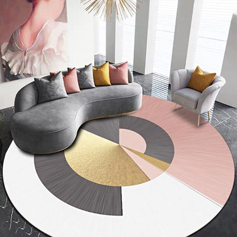Avtoit | Green circles pattern carpet polyester modern rug washable non-slip pet-friendly rug for the living room