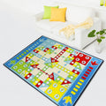 Avtoit | Blue Children's Room Carpet Kids Chessboard Pattern Carpet Polyester Washable Non-Slip Backing Pet-Friendly Carpet