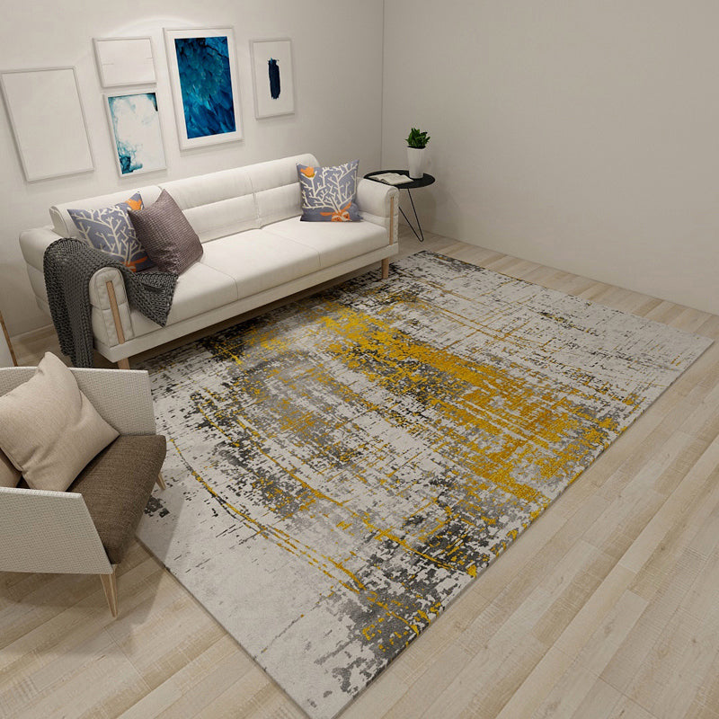 Avtoit | Industrial Rustic Surface Look Carpet Dark Color Polyester Area Rug Stain Resistant Non-Slip Rug for Living Room