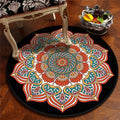 Avtoit | American Southwestern Flower Carpet Orange and Red Polyester Rug Washable Living Room Carpet for Bedroom