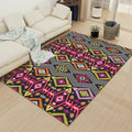 Avtoit | Indian Tribal Diamond Stylish Rug Striped Geometric Rug Made of Polyester Pet-Friendly Stain-Resistant Rug for Indoor Use