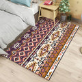 Avtoit | Dark Pink Diamond Geometric Tribal Area Rug Purple Pink Stylish Polyester Power Loom Indoor Area Rug with Indian Deco