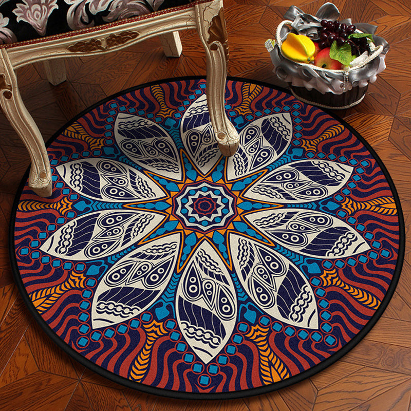 Avtoit | Red and blue Southwestern carpet Polyester Americana rug washable area rug for living room
