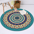 Avtoit | Tribal Southwest Rug Blue Polyester Rug Non-slip Back Rug for Bedroom