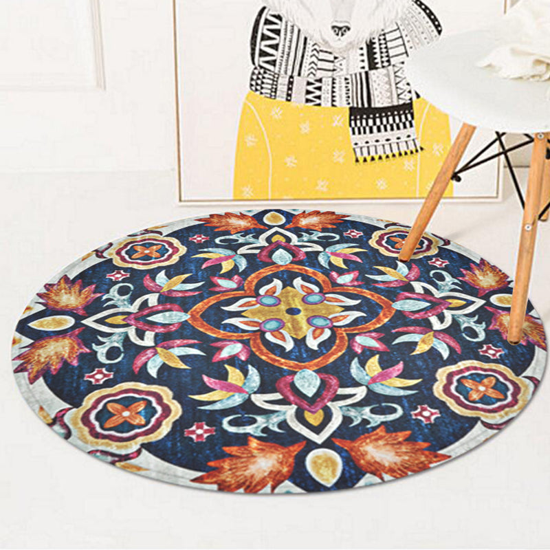 Avtoit | Blue Bedroom Rug Americana Southwestern Rug Polyester Non-Slip Back Rug