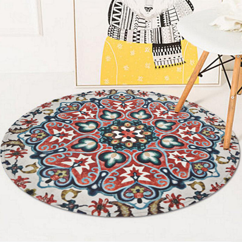 Avtoit | Red Americana Carpet Polyester Southwestern Carpet Non-slip Back Carpet for Bedroom