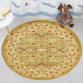 Avtoit | Retro Medallion Rug Yellow Tribal Rug Polyester non-slip backing washable rug for living room