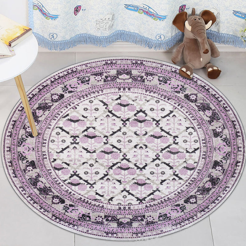 Avtoit | Purple Americana Rug Polyester Southwest Rug Non-Slip Back Washable Rug for the Bedroom